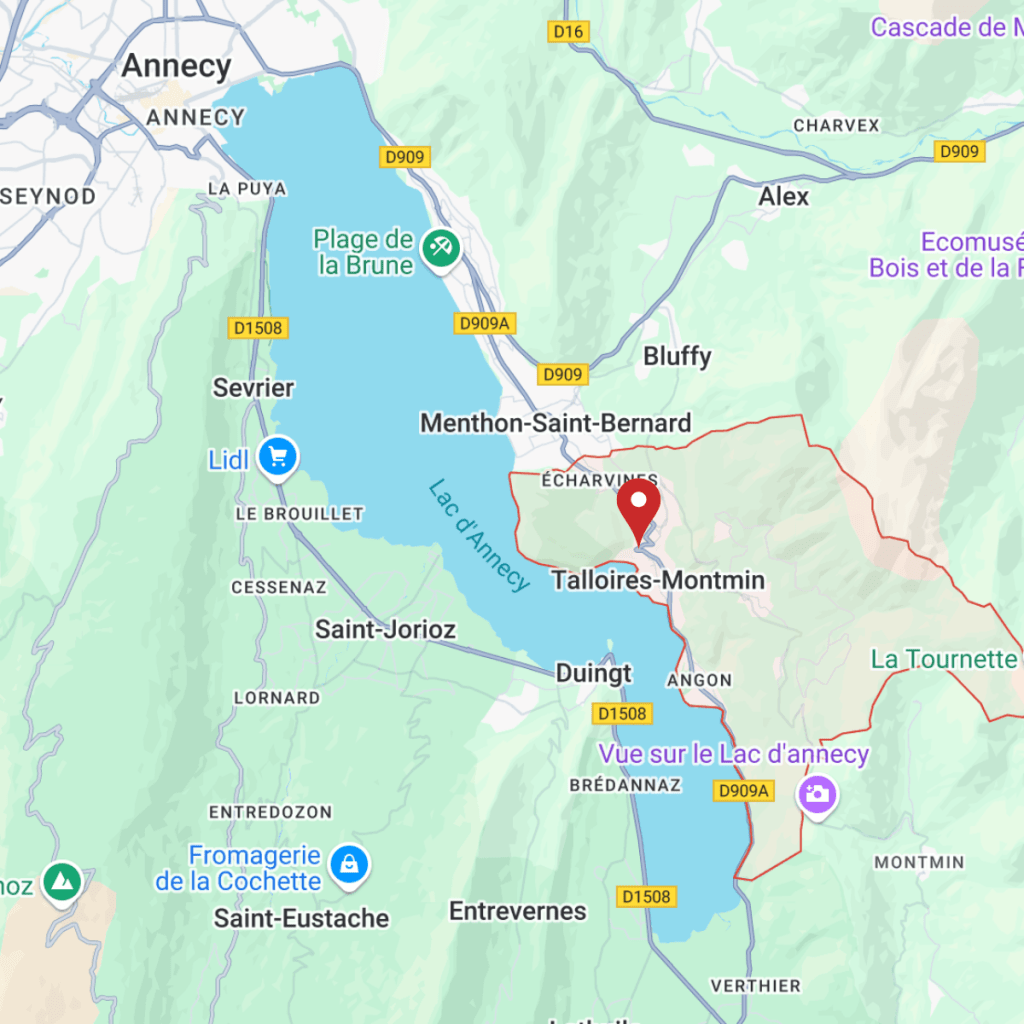 Localisation de l'abbaye de Talloires